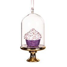 Load image into Gallery viewer, Plastic Cupcake in Cloche Ornament, 3 Asst
