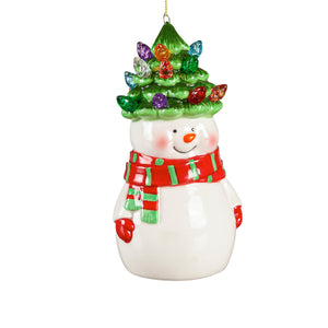 Ceramic LED Christmas Tree Hat Ornaments, 2 Asst