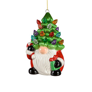 Ceramic LED Christmas Tree Hat Ornaments, 2 Asst