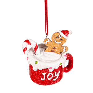 Resin Gingerbread Mug Ornament, 2 Asst