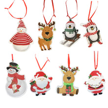 Load image into Gallery viewer, Wood Christmas Character Ornaments, 4in, 8 Asst
