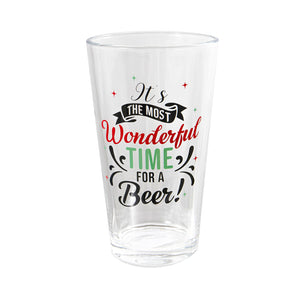 Christmas Pint Glasses, 15oz, 4 Asst