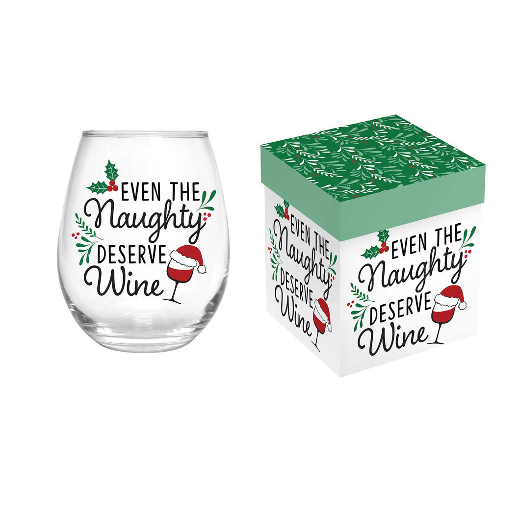 Stemless Wine Glass, Even The Naughty Deserve Wine