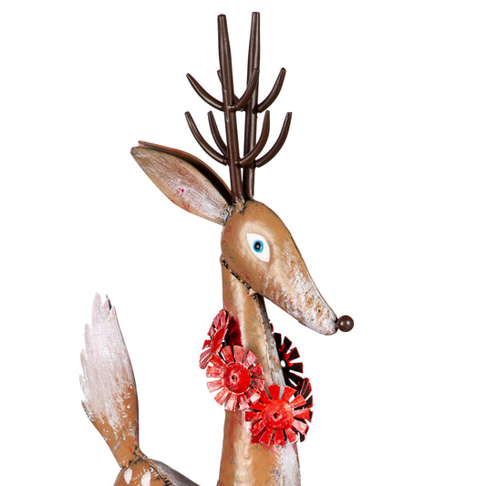 Metal Reindeer Statue, 2 Asst