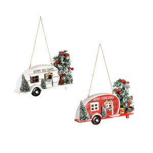 Christmas Camper Hanging Wall Decor, 2 Asst