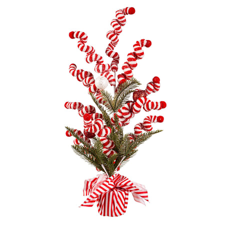 Candy Cane Potted Tree Decor