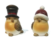 Load image into Gallery viewer, Ceramic Christmas Bird with Hat, 2 Asst
