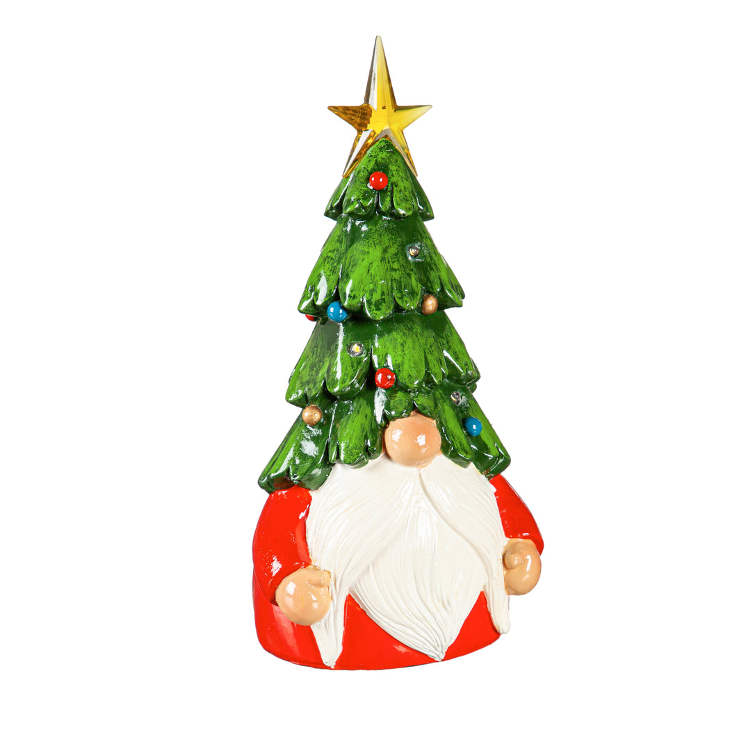 Resin LED Christmas Gnome, 8in, 2 Asst