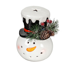 Load image into Gallery viewer, Ceramic LED Snowman Head, 5in, 2 Asst
