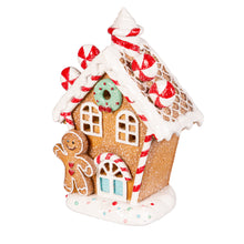 Load image into Gallery viewer, LED Gingerbread House Table Decor, 7.75in, 2 Asst
