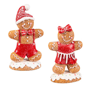 Resin Gingerbread Figurine, 2 Asst