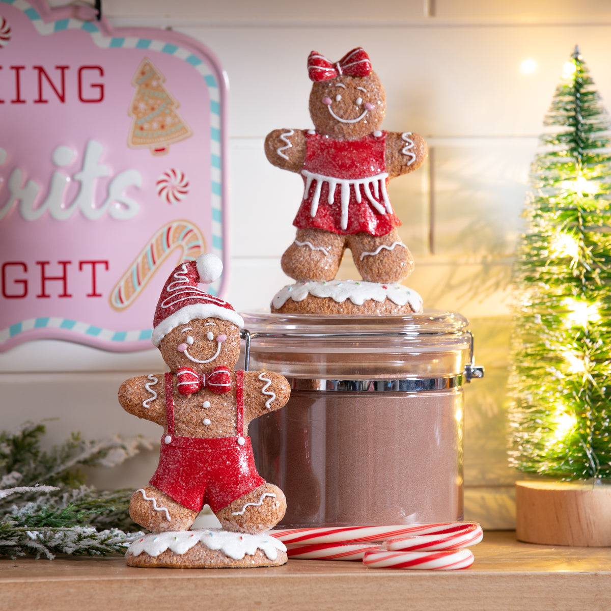 Resin Gingerbread Figurine, 2 Asst