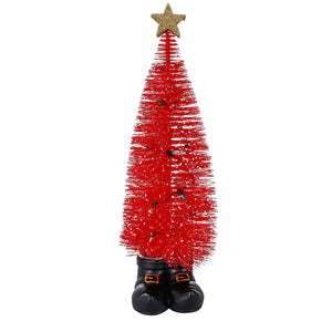 Bottle Brush Xmas Tree w/Feet, 2 Asst