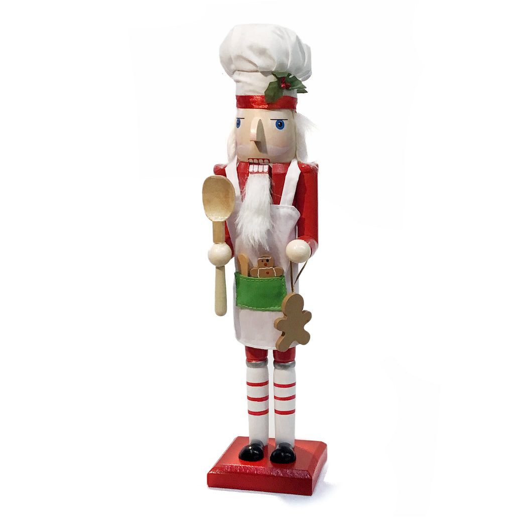 Wood Nutcracker Cook Table Decor, 14.25in