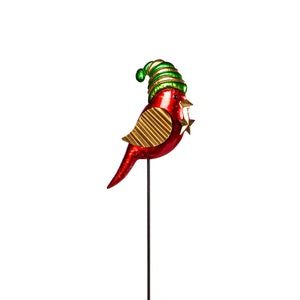 Metal Christmas Bird Stake, 4 Asst