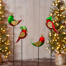 Load image into Gallery viewer, Metal Christmas Bird Stake, 4 Asst
