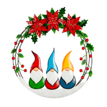 Load image into Gallery viewer, Metal Christmas Wreath with 3 Gnomes
