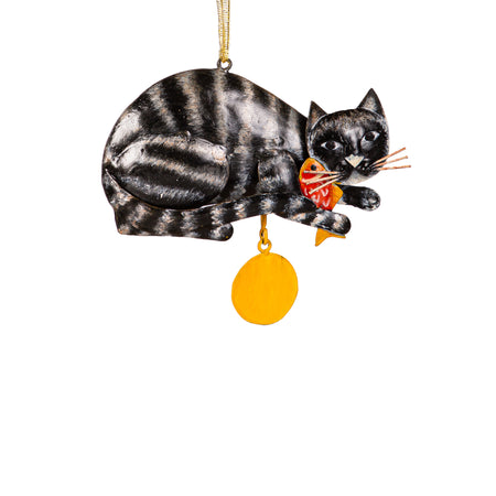 Metal Cat Ornament, 2 Asst