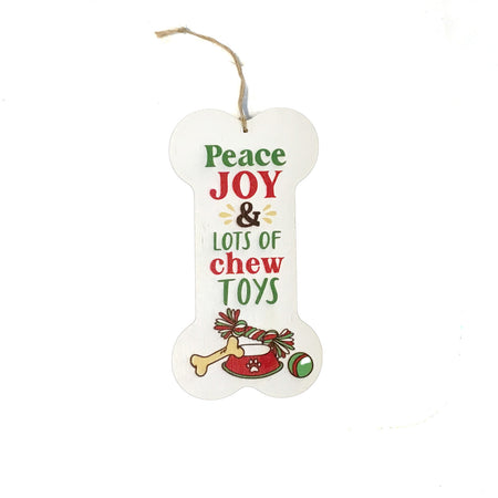 Peace Joy & Chew Toys Xmas Ornament