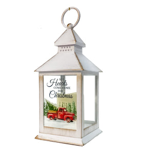 Christmas Whitel Metal Lanterns, 4 Asst