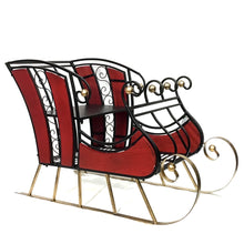 Load image into Gallery viewer, Red Metal &amp; Wood Sleigh, 38in
