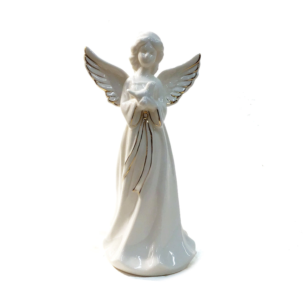 LED Ceramic Angel With Bird