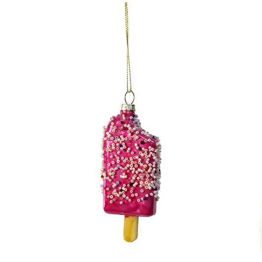 Pink Popsicle with Glitter Ornament