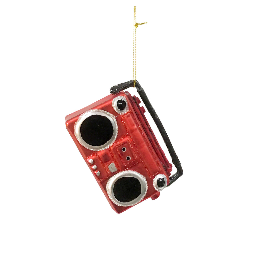 Red Glass Radio Ornament