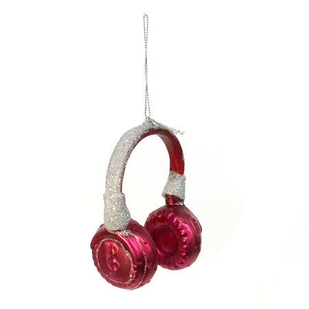 Red Headphones Ornament