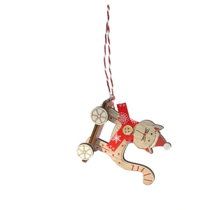 Cat on Wheels Ornament, 2 Asst