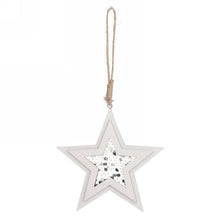 Load image into Gallery viewer, White Star w/Silver Sequins Ornament
