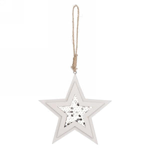 White Star w/Silver Sequins Ornament