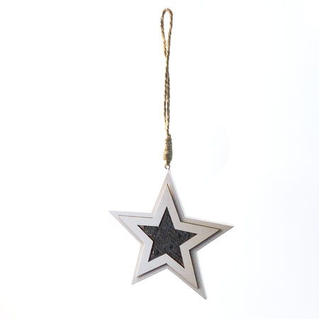 White Star w/Silver Sequins Ornament