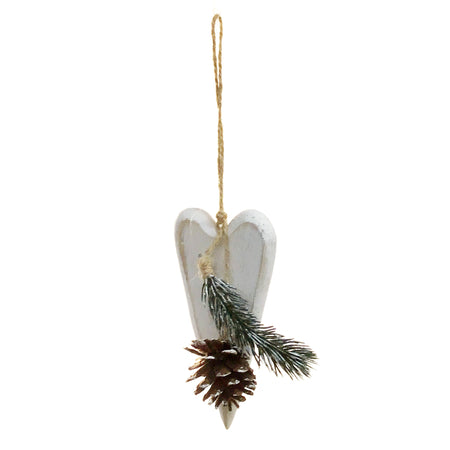 Antique White Ornament with Pinecone, 3 Asst