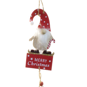 Gnome w/Merry Christmas Sign Ornament, 2 Asst