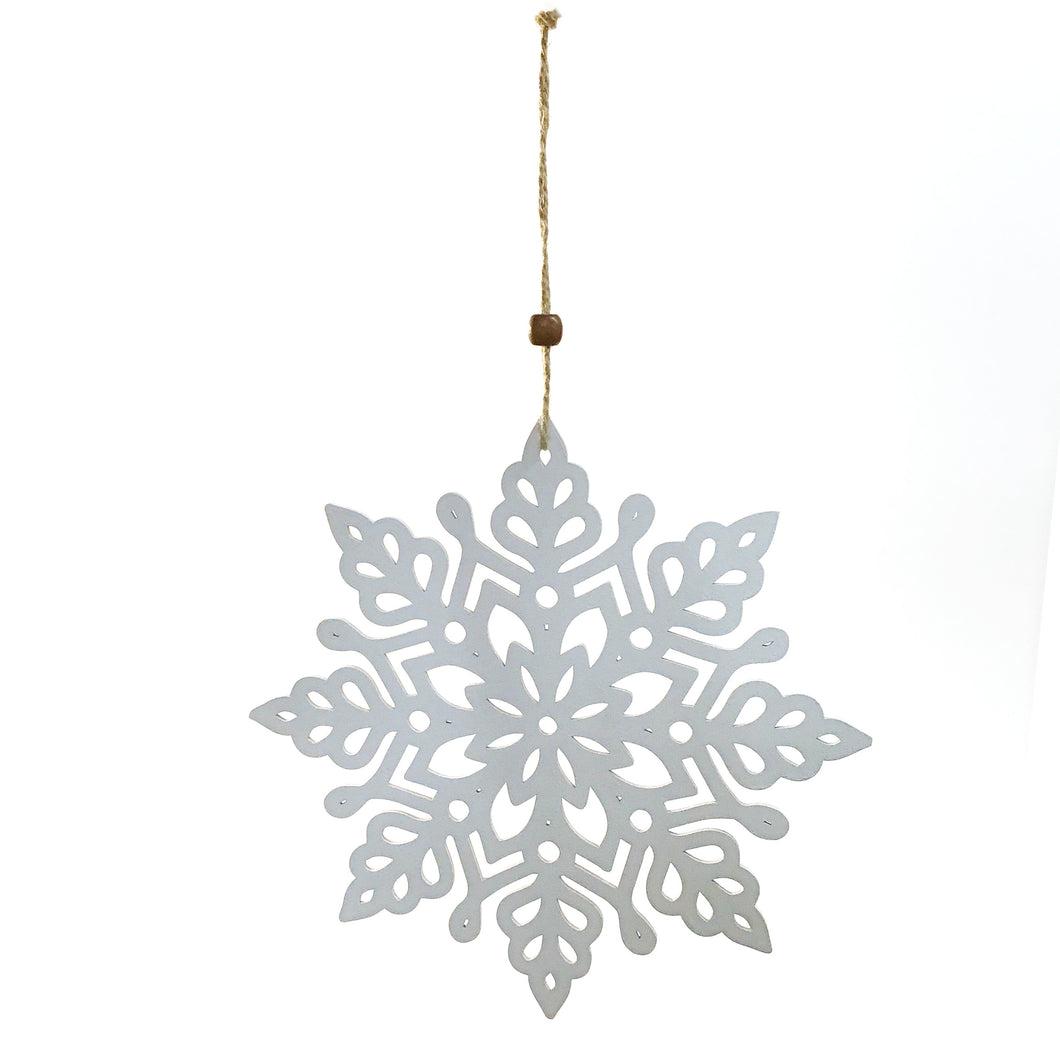 White Snowflake Ornament, 9in