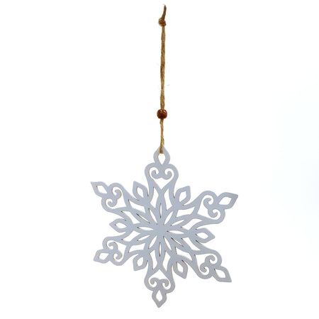 White Snowflake Ornament, 7in