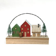 Three Houses with Trees LED Decor