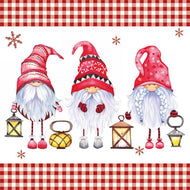 Three Xmas Gnomes with Lanterns Lunch Napkins