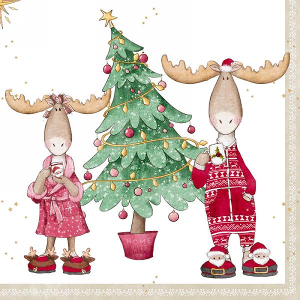 Reindeer Christmas Tree Lunch Napkins