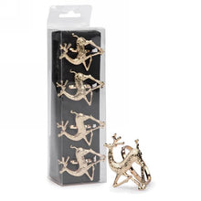 Load image into Gallery viewer, Gold Reindeer Napkin Ring, Set of 4
