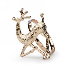 Load image into Gallery viewer, Gold Reindeer Napkin Ring, Set of 4
