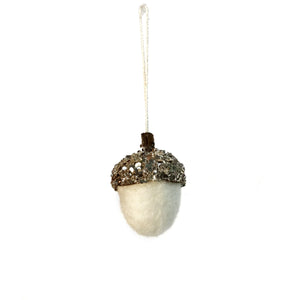 Hazelnut Ornament with Glitter, 3 Asst