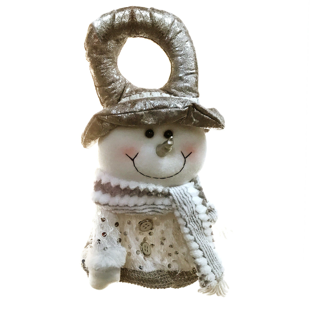 White and Silver Snowman Door Knob Hanger