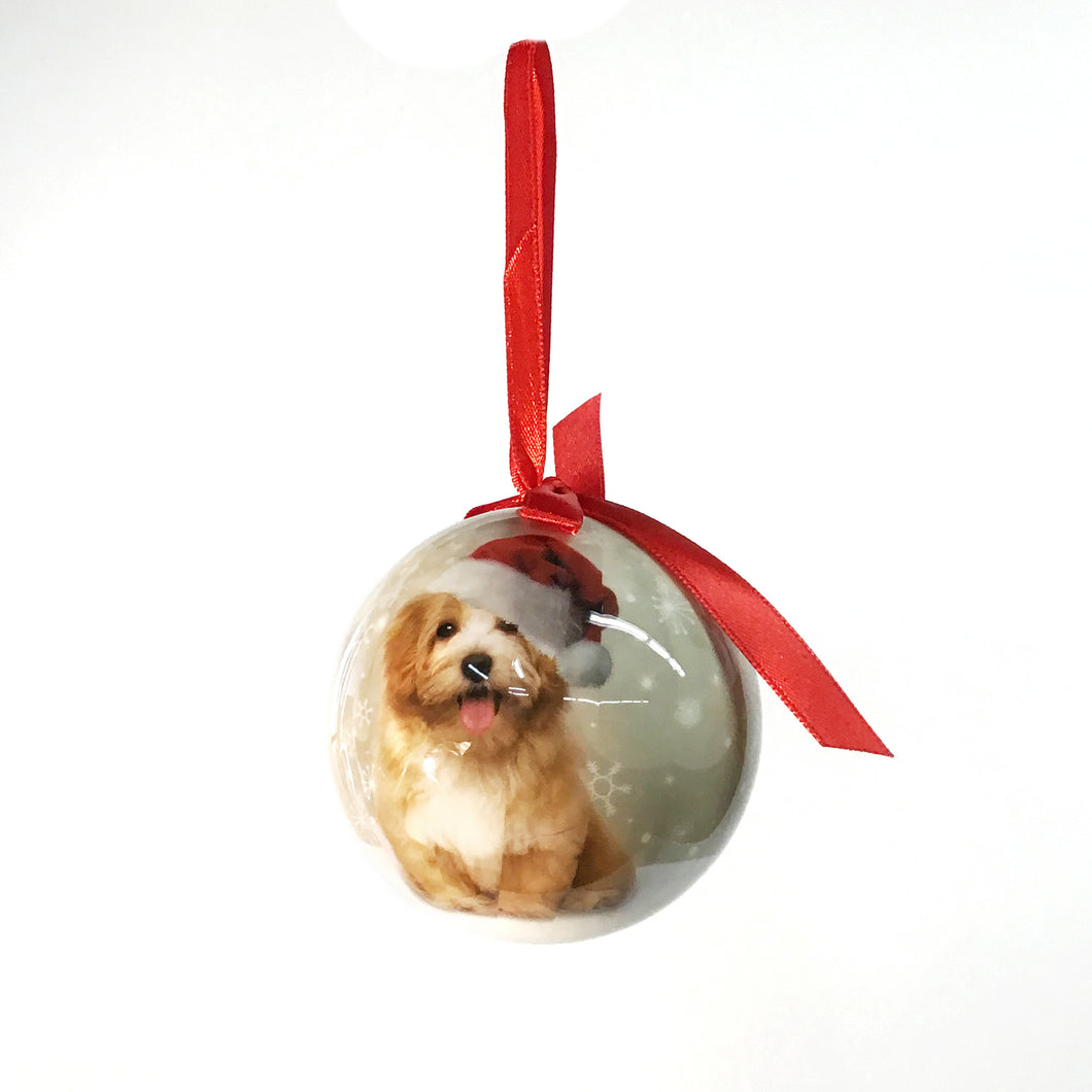 Dog with Santa Hat Ornament