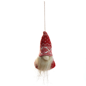 Red Gnome Ornament, 3 Asst