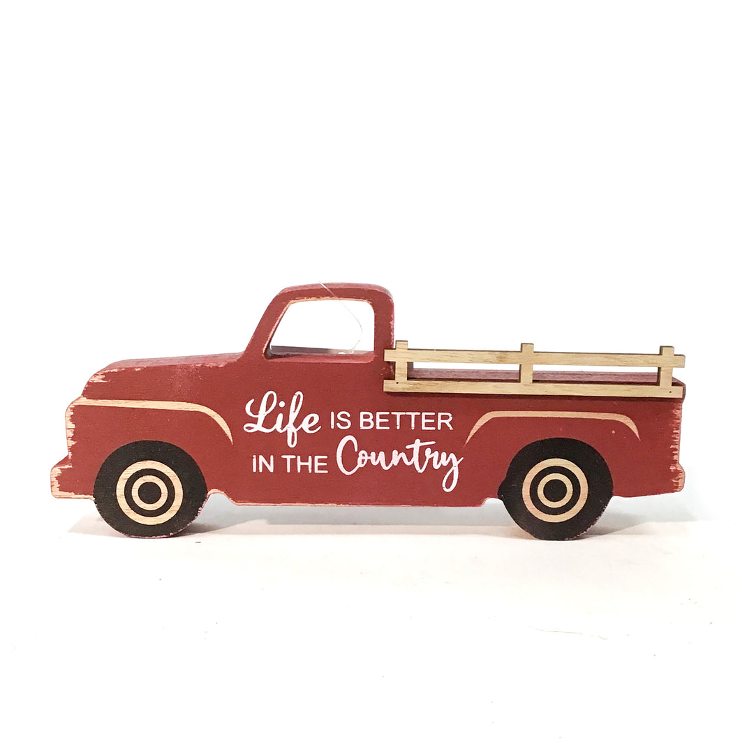 Life Is Better In The Country Red Truck Decor