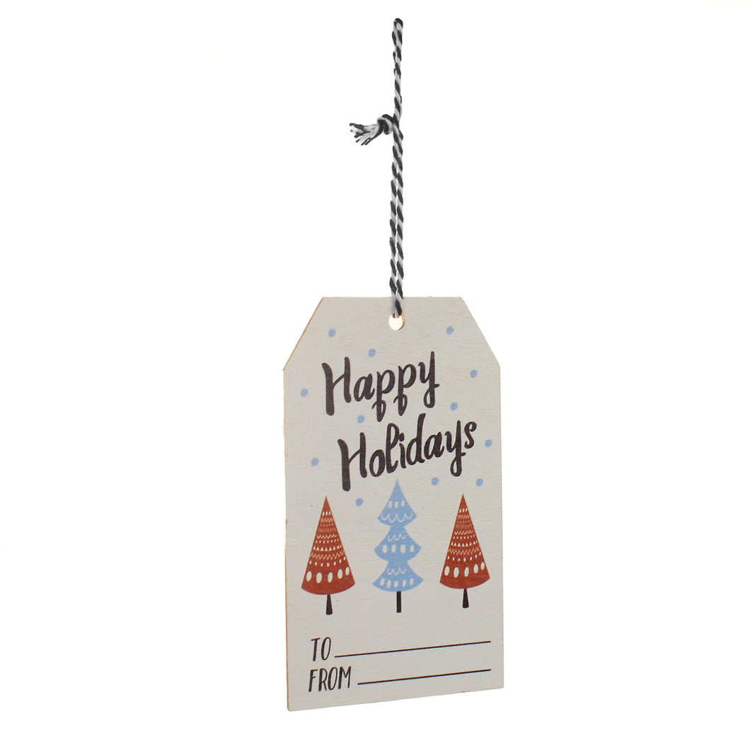 Happy Holidays Trees Gift Tag