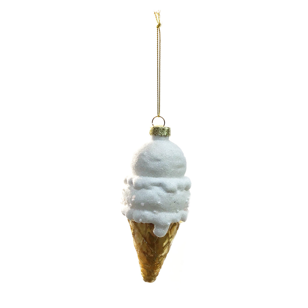 Glass Ice Cream Cone Ornament