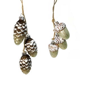 Acorns/Pinecones Ornament, 2 Asst